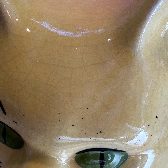 Antique Vintage Yellow Cat‎ Vase - Picture 8 of 11